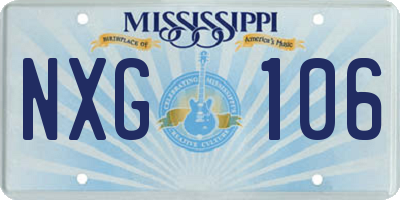 MS license plate NXG106