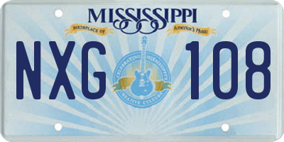 MS license plate NXG108