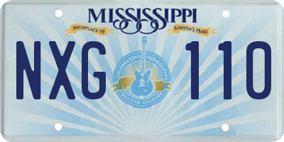 MS license plate NXG110