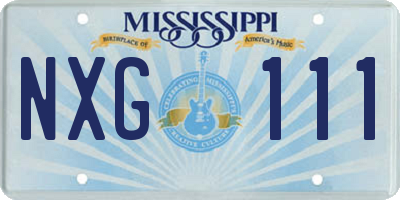 MS license plate NXG111