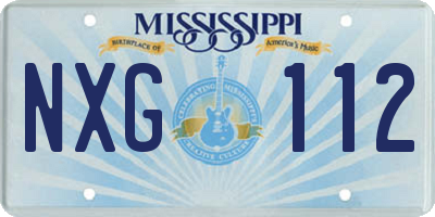 MS license plate NXG112