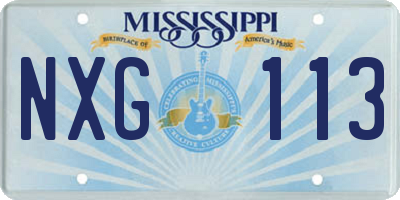 MS license plate NXG113