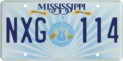 MS license plate NXG114