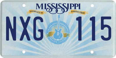 MS license plate NXG115