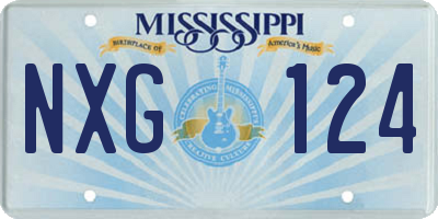 MS license plate NXG124