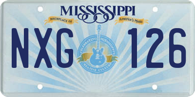 MS license plate NXG126