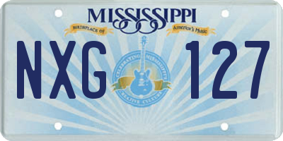 MS license plate NXG127