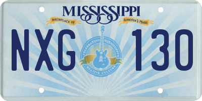 MS license plate NXG130