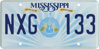 MS license plate NXG133
