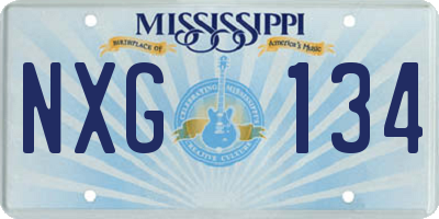 MS license plate NXG134