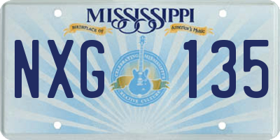 MS license plate NXG135