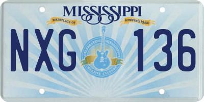 MS license plate NXG136