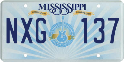 MS license plate NXG137