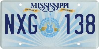 MS license plate NXG138