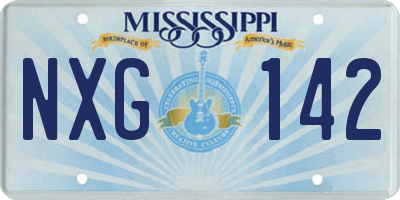MS license plate NXG142