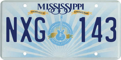 MS license plate NXG143
