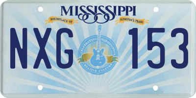 MS license plate NXG153