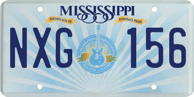 MS license plate NXG156