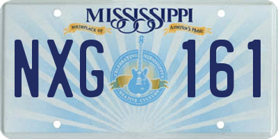 MS license plate NXG161