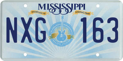 MS license plate NXG163