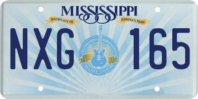 MS license plate NXG165