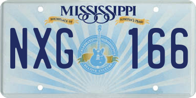 MS license plate NXG166