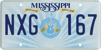 MS license plate NXG167