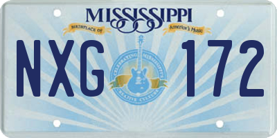 MS license plate NXG172