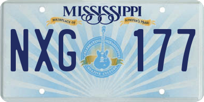 MS license plate NXG177