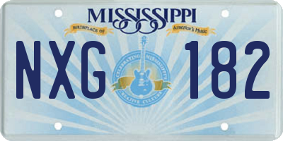 MS license plate NXG182