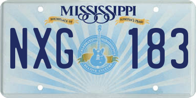 MS license plate NXG183