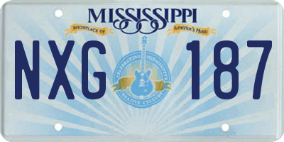 MS license plate NXG187