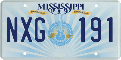 MS license plate NXG191