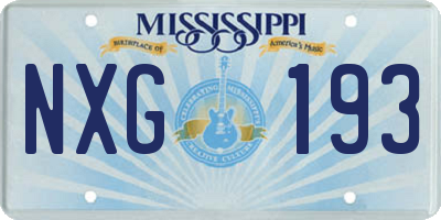 MS license plate NXG193
