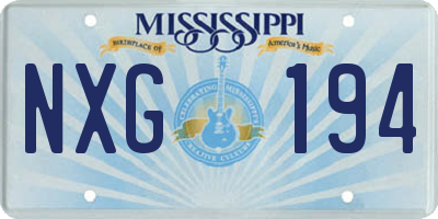 MS license plate NXG194