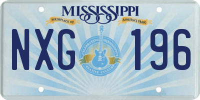 MS license plate NXG196