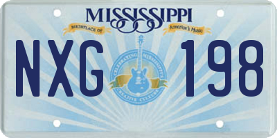 MS license plate NXG198