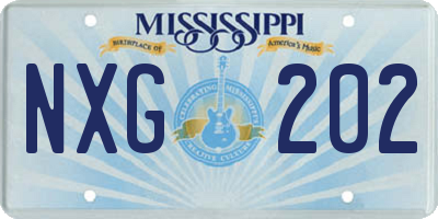 MS license plate NXG202