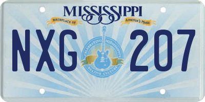 MS license plate NXG207