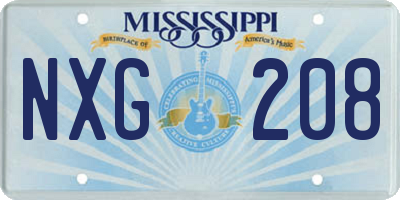 MS license plate NXG208