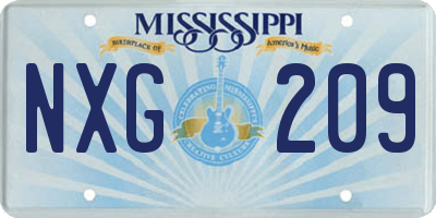 MS license plate NXG209