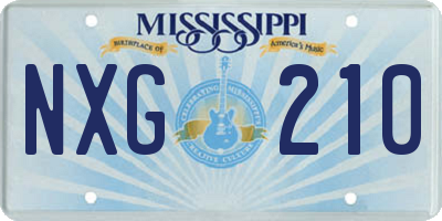 MS license plate NXG210