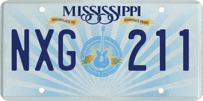 MS license plate NXG211