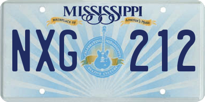 MS license plate NXG212