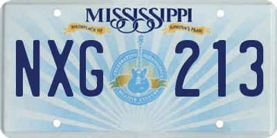 MS license plate NXG213