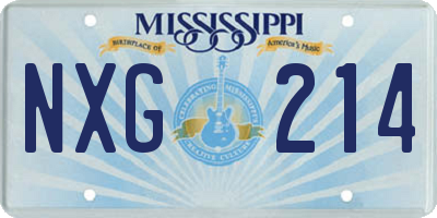 MS license plate NXG214