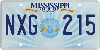MS license plate NXG215