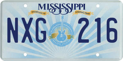 MS license plate NXG216