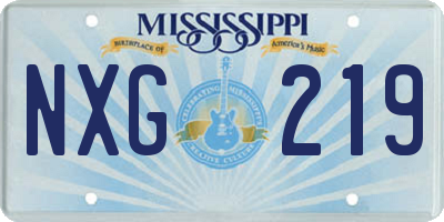 MS license plate NXG219