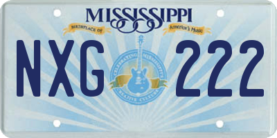 MS license plate NXG222